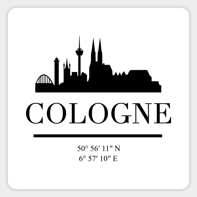 COLOGNE GERMANY BLACK SILHOUETTE SKYLINE ART Sticker by deificusArt